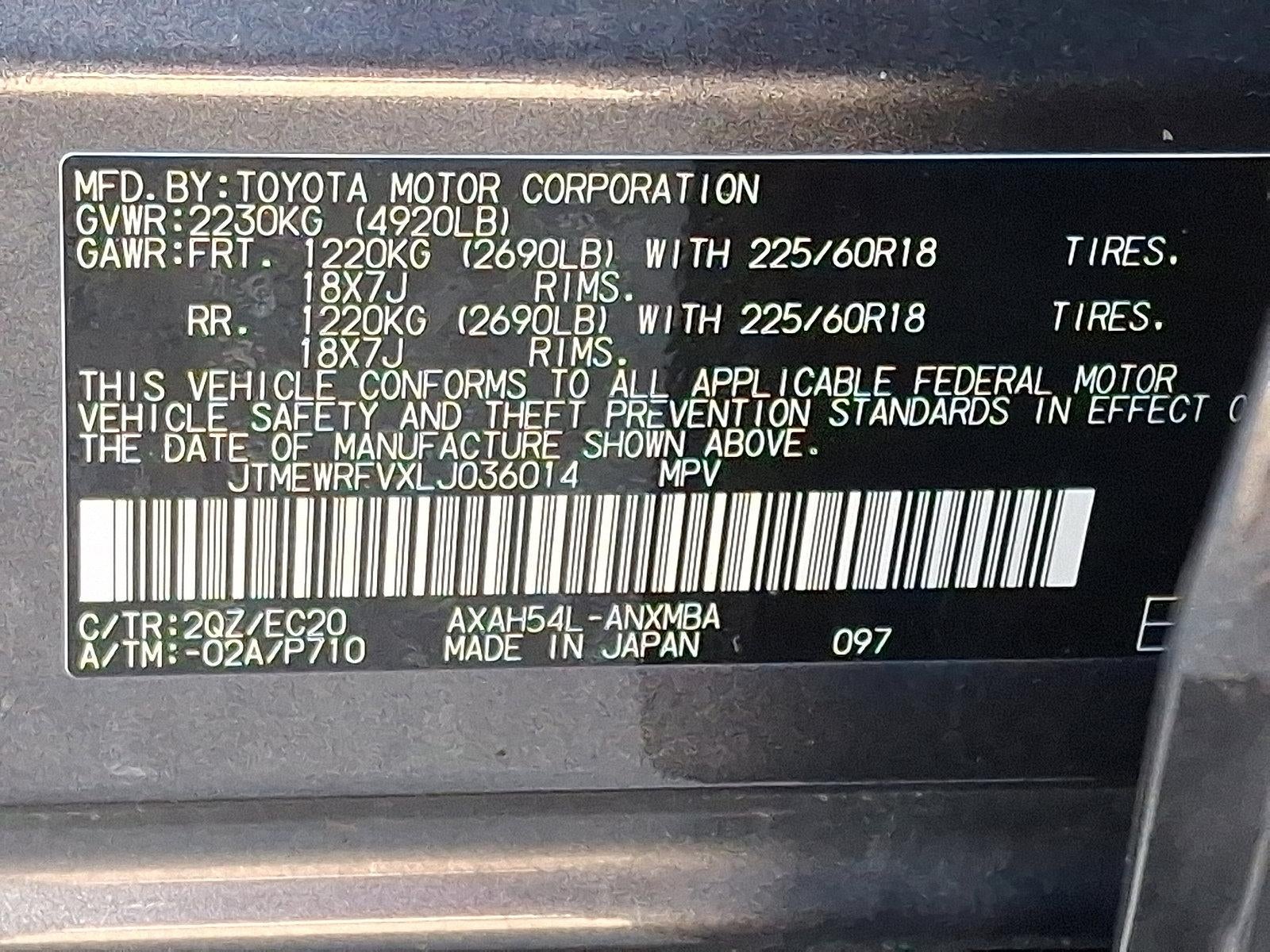 2020 Toyota RAV4 Hybrid XSE