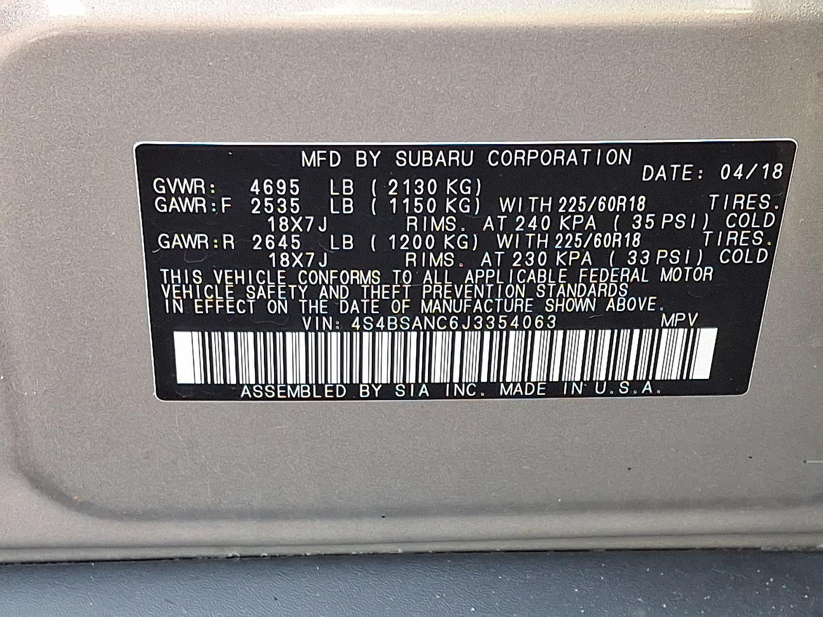 2018 Subaru Outback 2.5i Limited