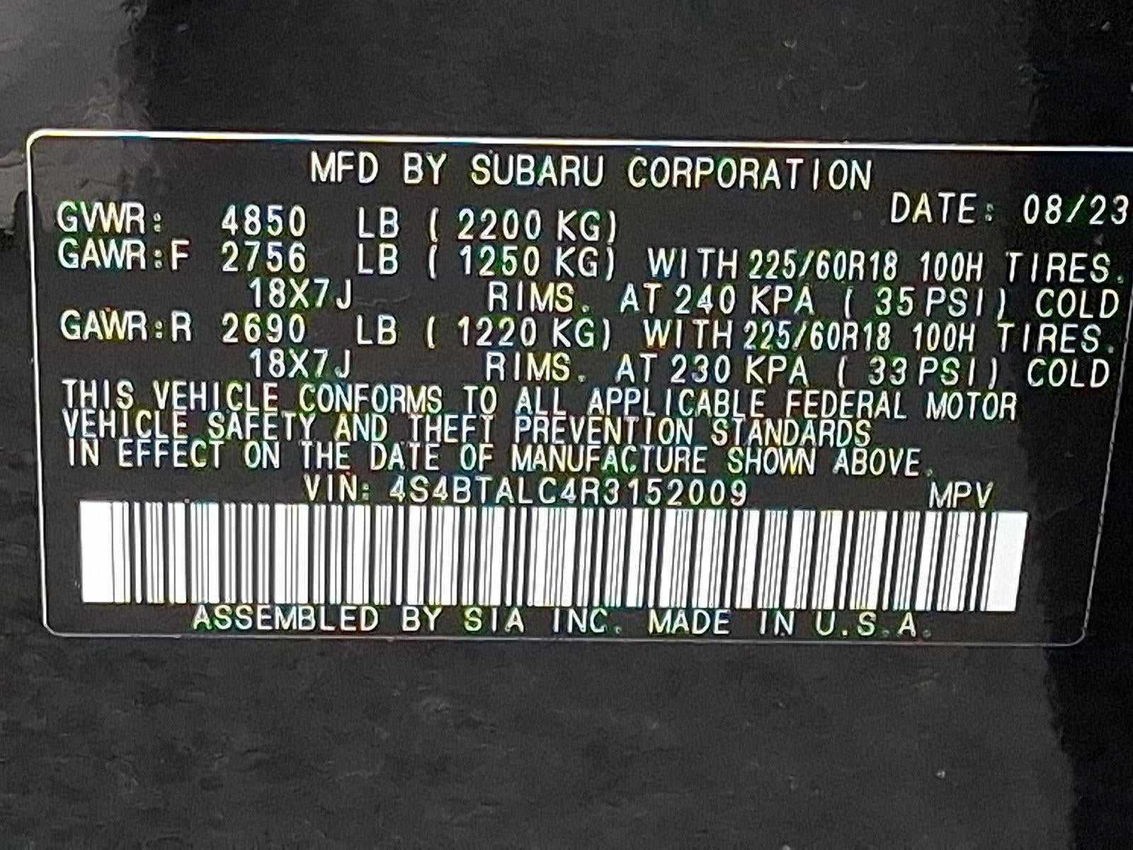 2024 Subaru Outback Onyx Edition AWD