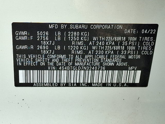 2022 Subaru Outback Onyx Edition XT
